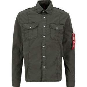 Alpha Industries Košile  Basic Shirt Slim greyblack XL