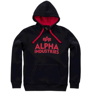 Alpha Industries Mikina  Foam Print Hoody černá | červená 3XL
