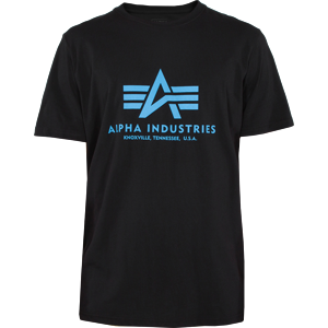 Alpha Industries Tričko  Basic T-Shirt černá | modrá L