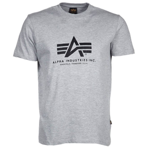 Alpha Industries Tričko  Basic T-Shirt šedé melírované XS