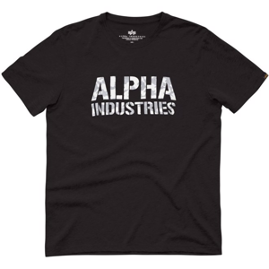 Alpha Industries Tričko  Camo Print T černá | bílá 3XL