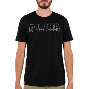 Alpha Industries Tričko  Embroidery Heavy T černá | bílá M