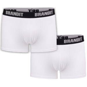 Brandit Boxerky Boxershorts Logo [sada 2 ks] bílé + bílé 3XL