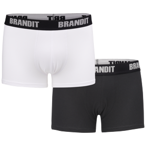 Brandit Boxerky Boxershorts Logo [sada 2 ks] bílé + černé XL