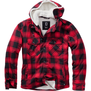 Brandit Bunda Lumberjacket Hooded červená | černá 7XL