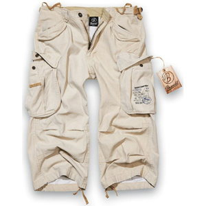 Brandit Kalhoty Industry Vintage 3/4 proužkované béžové L