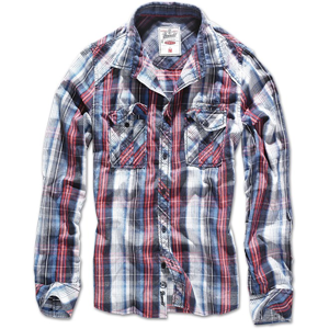 Brandit Košile Check Shirt Central City modrá | bílá | červená S