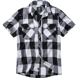 Brandit Košile Checkshirt Halfsleeve bílá | černá 3XL