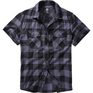 Brandit Košile Checkshirt Halfsleeve černá | šedá 3XL