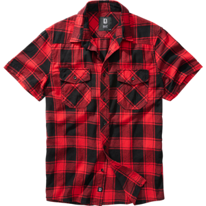 Brandit Košile Checkshirt Halfsleeve červená | černá 4XL