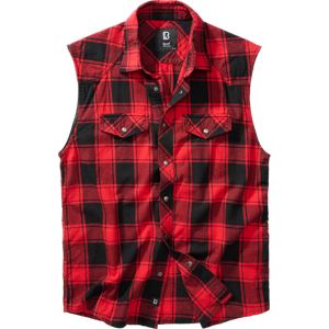 Brandit Košile Checkshirt Sleeveless červená | černá 5XL