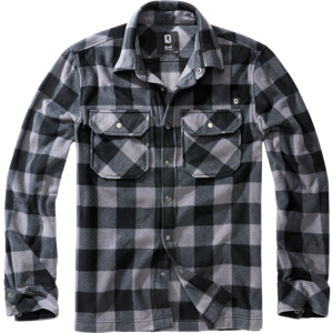 Brandit Košile Jeff Fleece Shirt Long Sleeve černá | šedá L