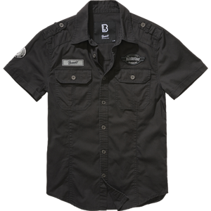 Brandit Košile Luis Vintageshirt Short Sleeve černá 3XL
