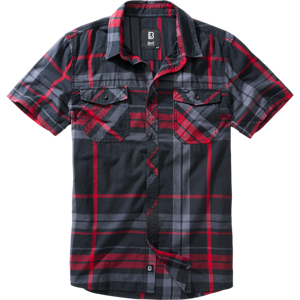 Brandit Košile Roadstar Shirt 1/2 antracitová | červená 3XL