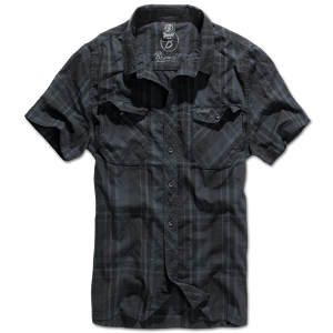 Brandit Košile Roadstar Shirt 1/2 černá | modrá 3XL
