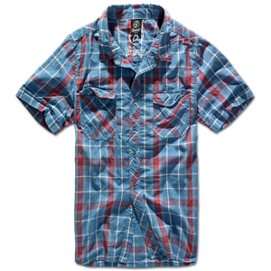 Brandit Košile Roadstar Shirt 1/2 červená | modrá 4XL