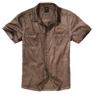 Brandit Košile Roadstar Shirt 1/2 heavy washed hnědá XL