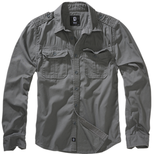 Brandit Košile Vintage Shirt Longsleeve 1/1 charcoal grey 7XL