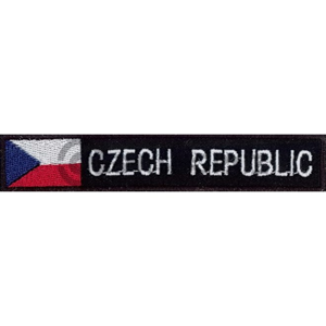 Nášivka: CZECH REPUBLIC - s vlajkou černá | bílá