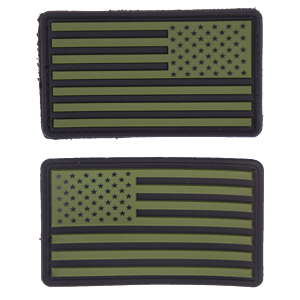 Nášivka gumová 3D: Vlajka USA [sada] olivová | černá