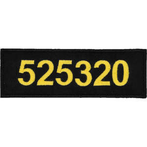 Nášivka: POLICIE - služební číslo černá | žlutá