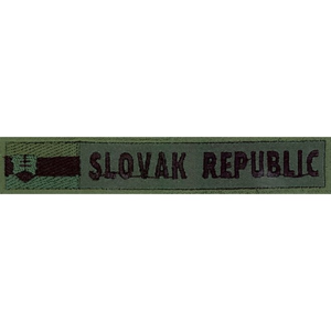 Nášivka: SLOVAK REPUBLIC obdélníková s vlajkou olivová | černá