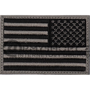 Nášivka: Vlajka USA [zrcadlová] šedá | černá