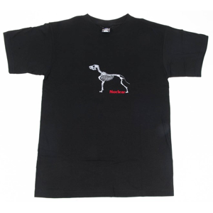 Tričko s kostrou psa [vyšívané] černé M
